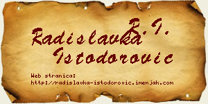 Radislavka Istodorović vizit kartica